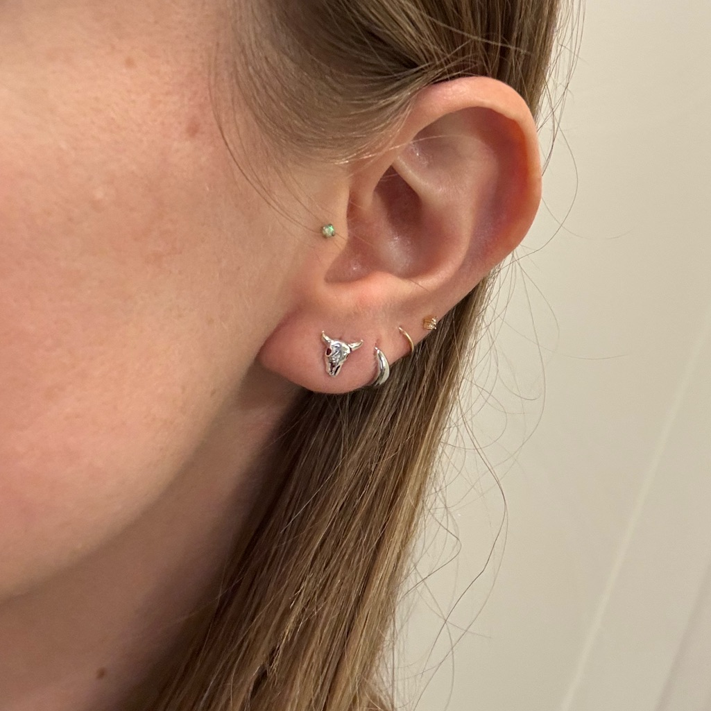 Western Bull Head Sterling Silver Earrings